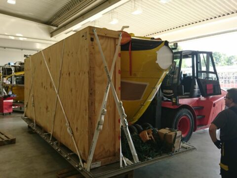 Gabelstapler, Arbeitsbühne, Treppensteiger, Sackkarre, Service München Linde, Manitou, Zonzini News, Blog Post Verladung Helikopter